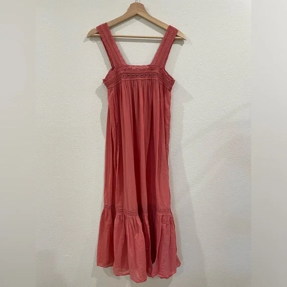 DOEN Coral Pink Cotton Nightgown Dress Size XS - Picture 12 of 15